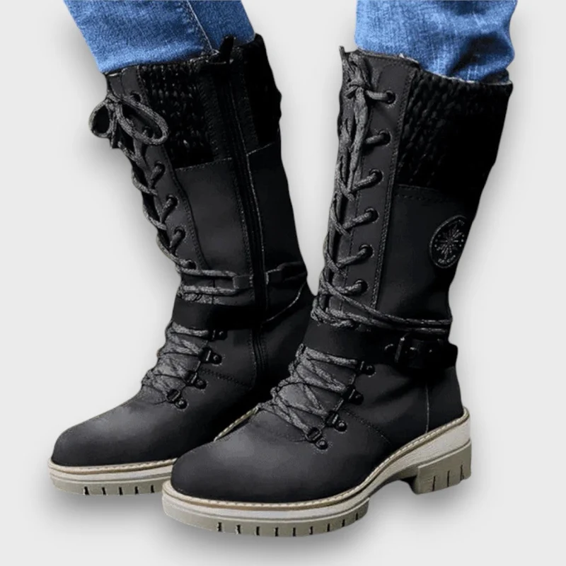 Winterstiefel Damen mit Strickkragen