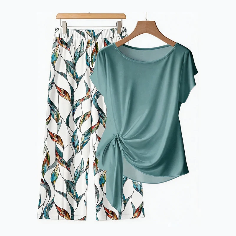 Sianna | Lässiges Damen-Set mit gemusterter Hose