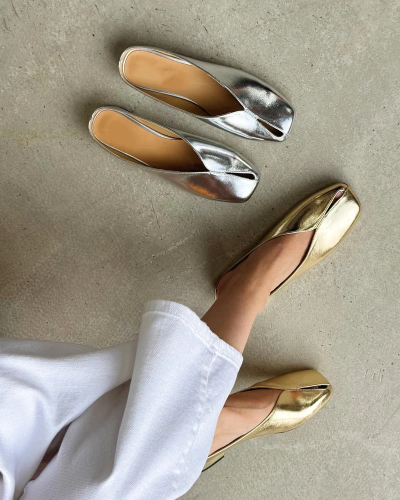 Jemeline | Moderne Damen-Sandalen in Metallic-Optik