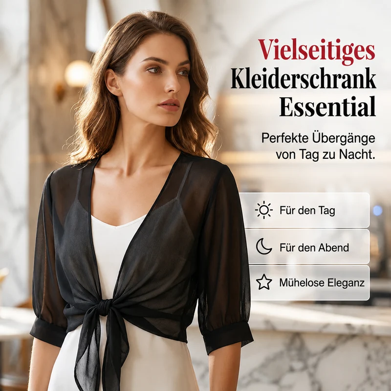 Gloumea | Leichte Kurz-Cardigan aus transparentem Chiffon