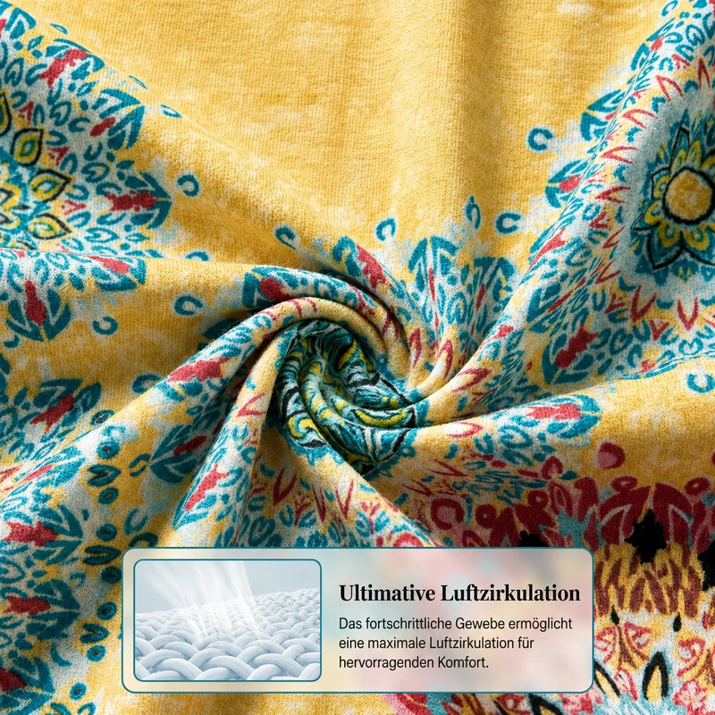 Yessia | Ärmelloses A-Linien-Kleid mit buntem Print