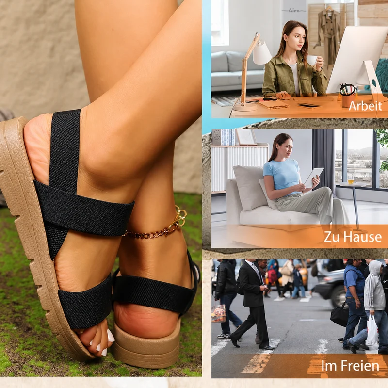 Aijela | Lässige Komfort-Sandalen mit rutschfester Sohle