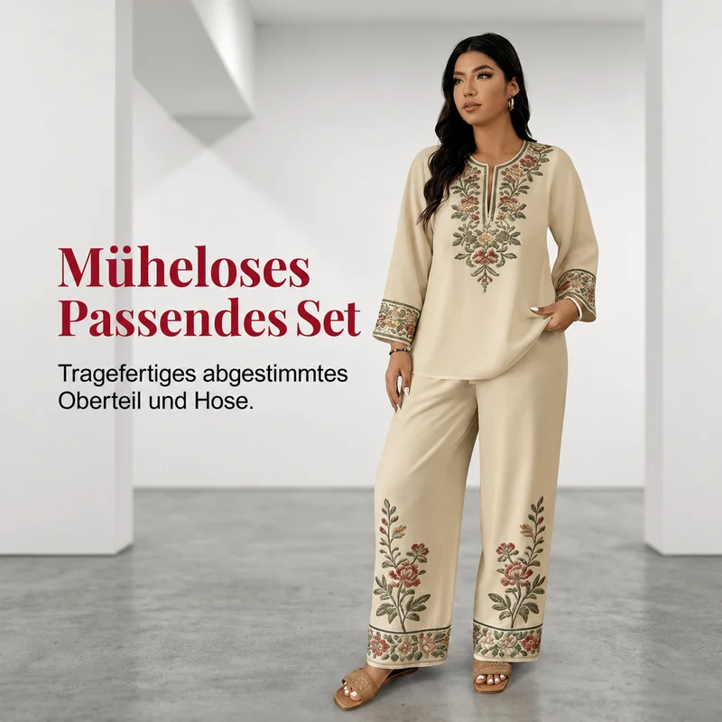 Chenna | Elegantes Kleidungsset mit kunstvoller Stickerei