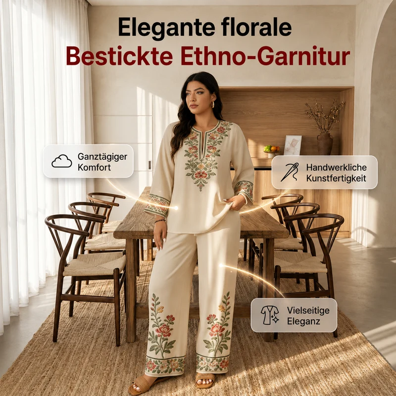 Chenna | Elegantes Kleidungsset mit kunstvoller Stickerei