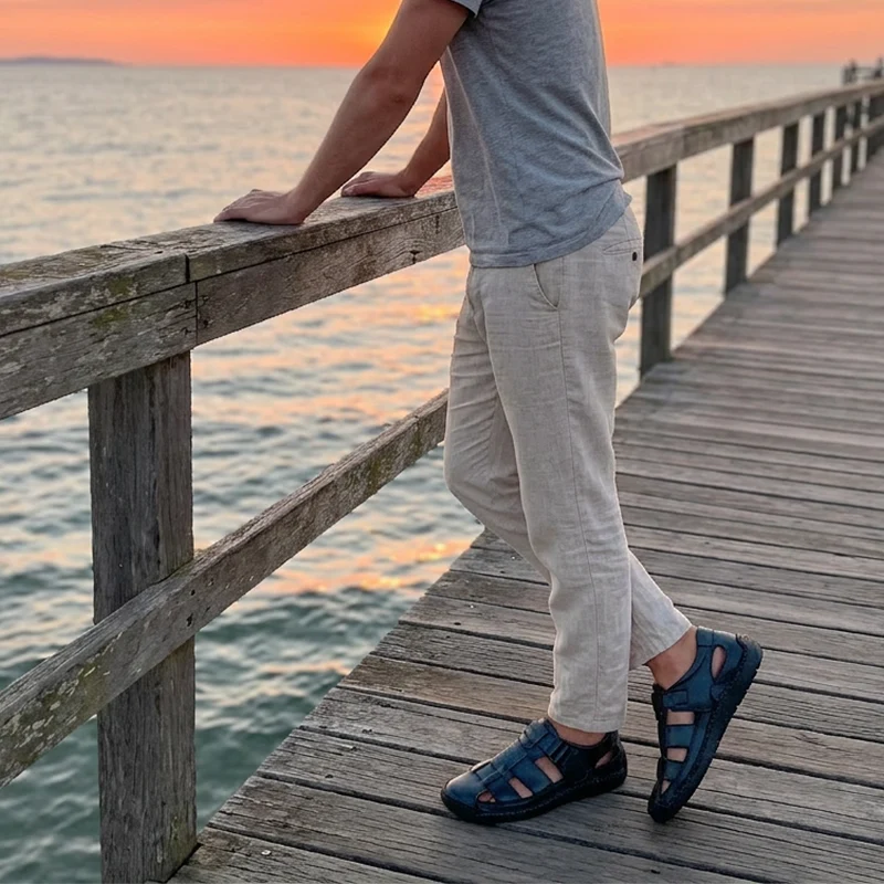 Lobert | Geschlossene Herren-Sandalen mit Klettverschluss