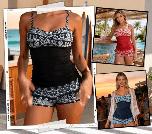 Caloria | Tankini-Set mit elegantem Ornamentprint