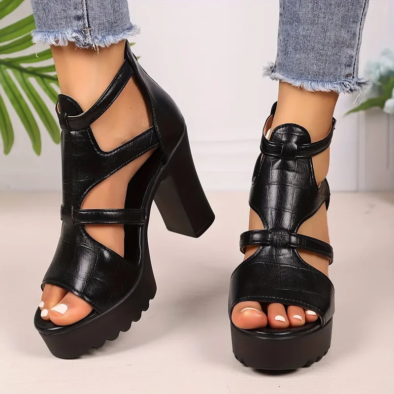 Sorvia | Elegante Blockabsatz-Sandaletten mit Profilsohle