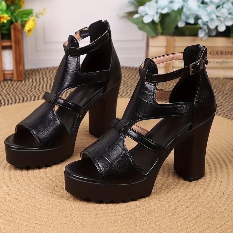 Sorvia | Elegante Blockabsatz-Sandaletten mit Profilsohle