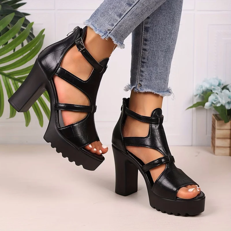 Sorvia | Elegante Blockabsatz-Sandaletten mit Profilsohle