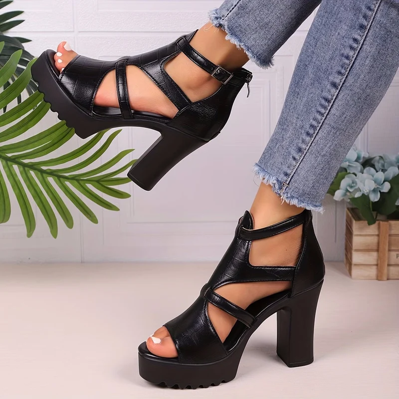 Sorvia | Elegante Blockabsatz-Sandaletten mit Profilsohle