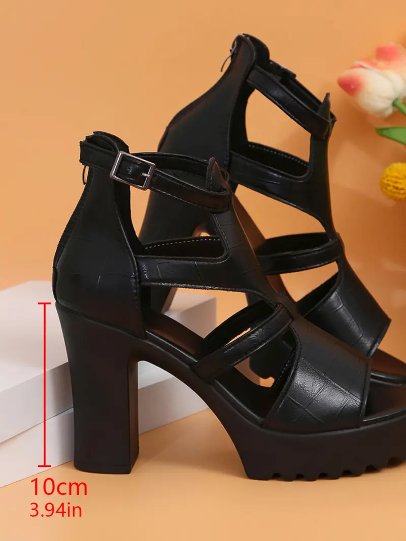 Sorvia | Elegante Blockabsatz-Sandaletten mit Profilsohle