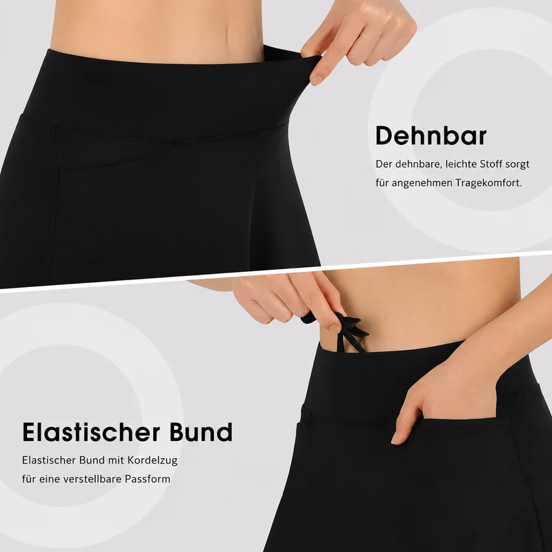 Yvonney | Knielanger Sportrock mit integrierter Innenhose
