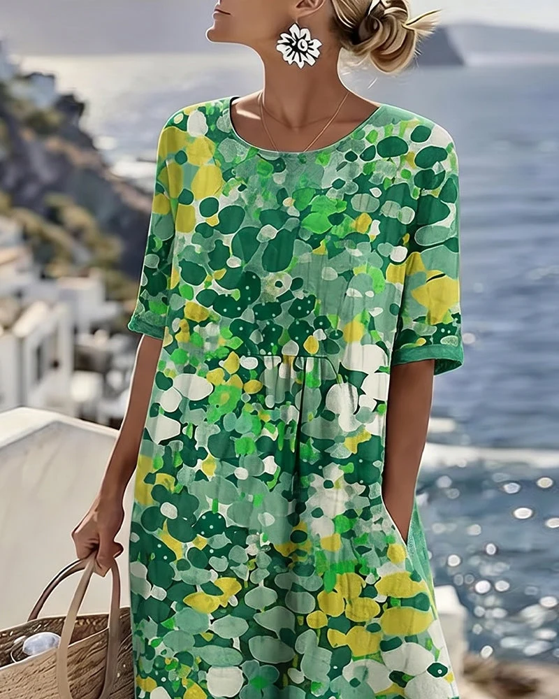 Xenjia | Lockeres Midikleid mit buntem Blumenprint