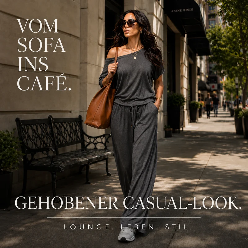 Gertreda | Schulterfreies Zweiteiler-Set mit weiter Hose