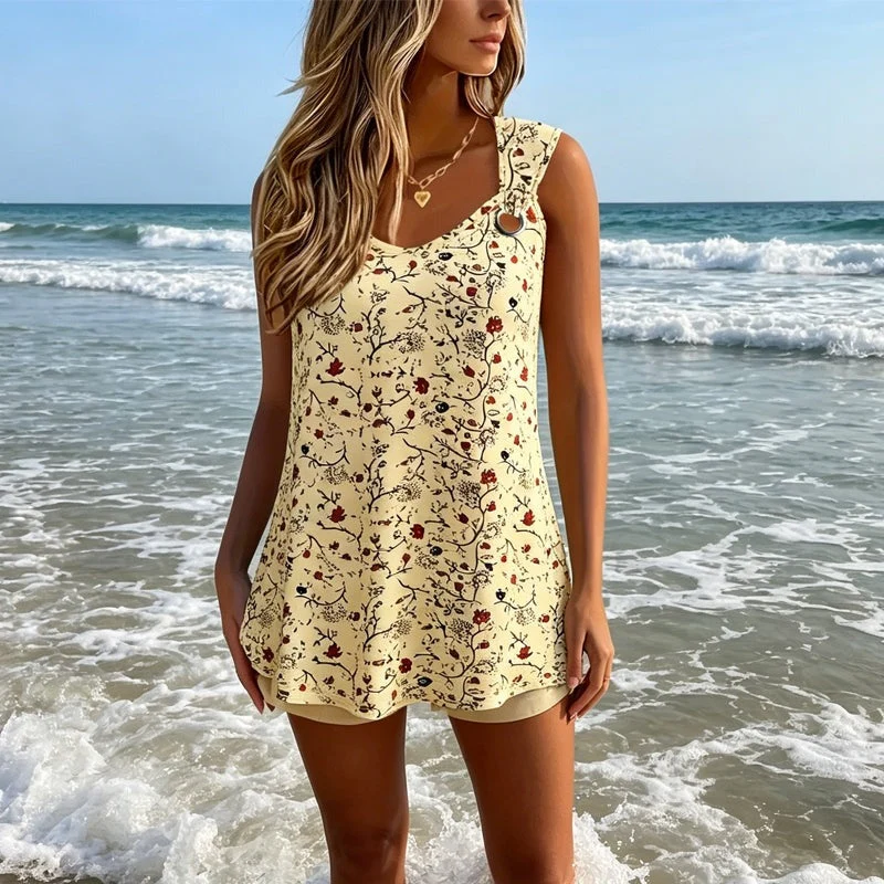 Donata | Luftiges Strandtop mit zartem Blumenmuster