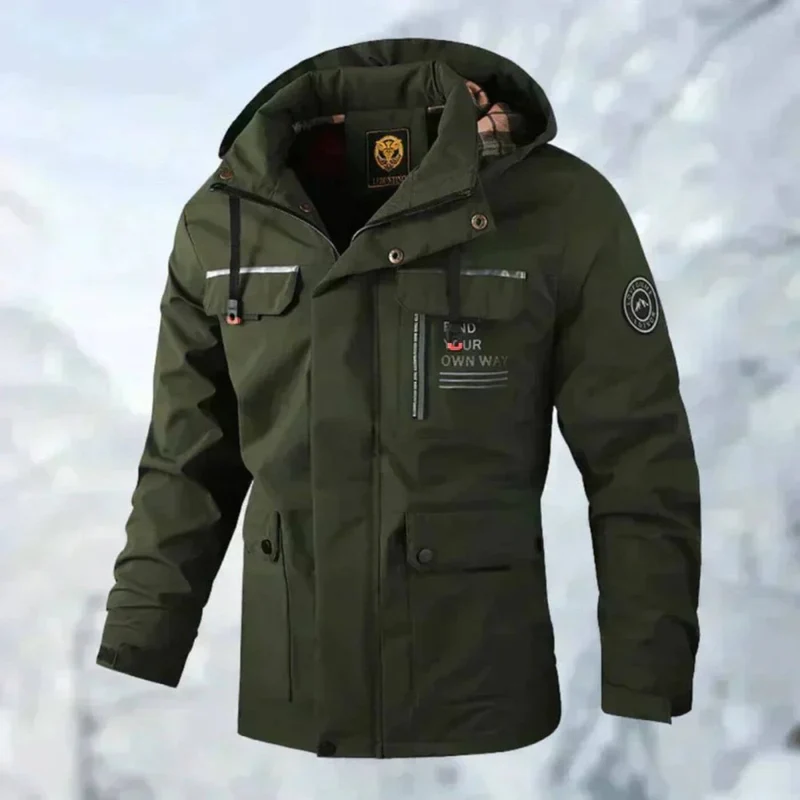 Winterjacke Herren mit Kapuze und Taschen