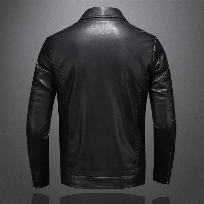 Jacke Herren Schwarz in Lederoptik