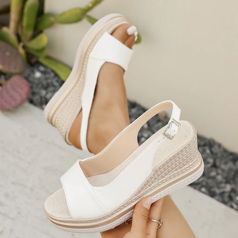 Alidda | Damen-Komfortsandalen mit geflochtener Keilsohle