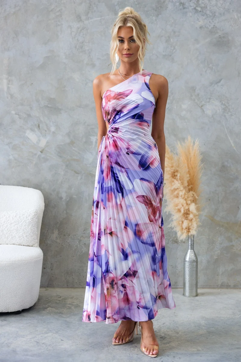 Frolinde | Elegantes Midikleid mit asymmetrischer Schulter