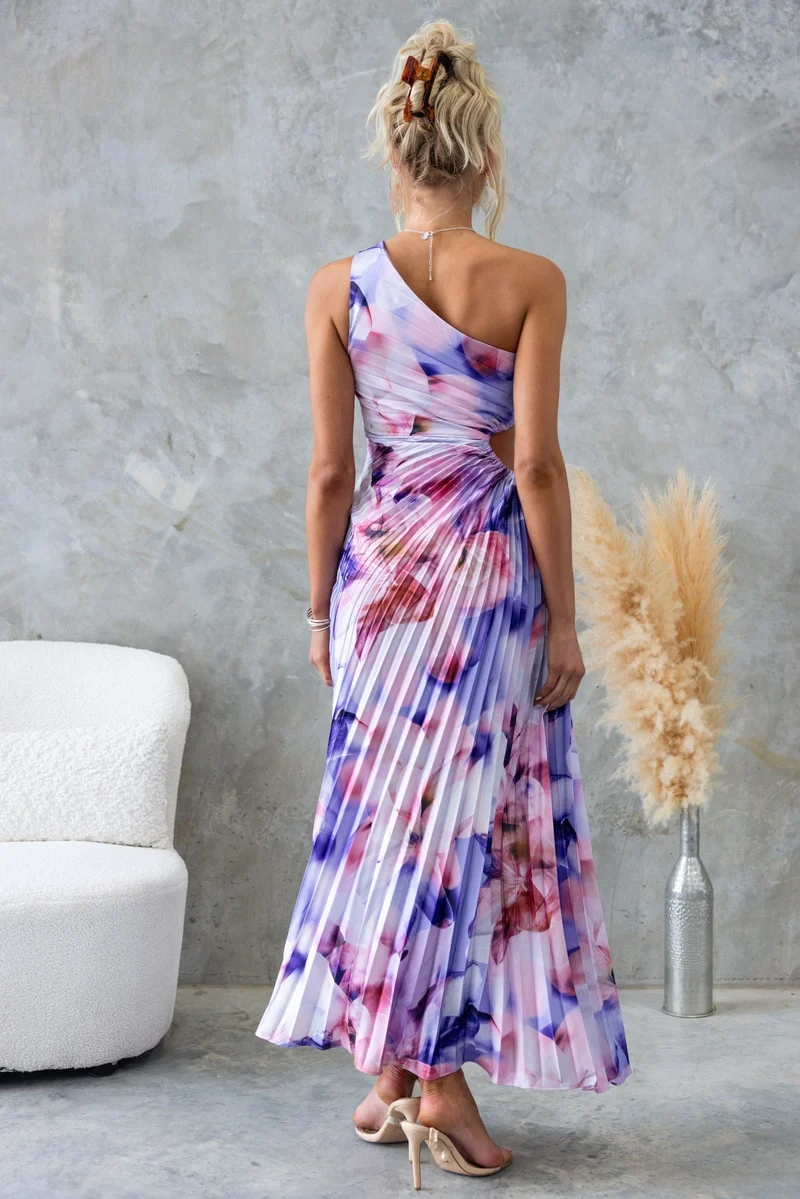 Frolinde | Elegantes Midikleid mit asymmetrischer Schulter