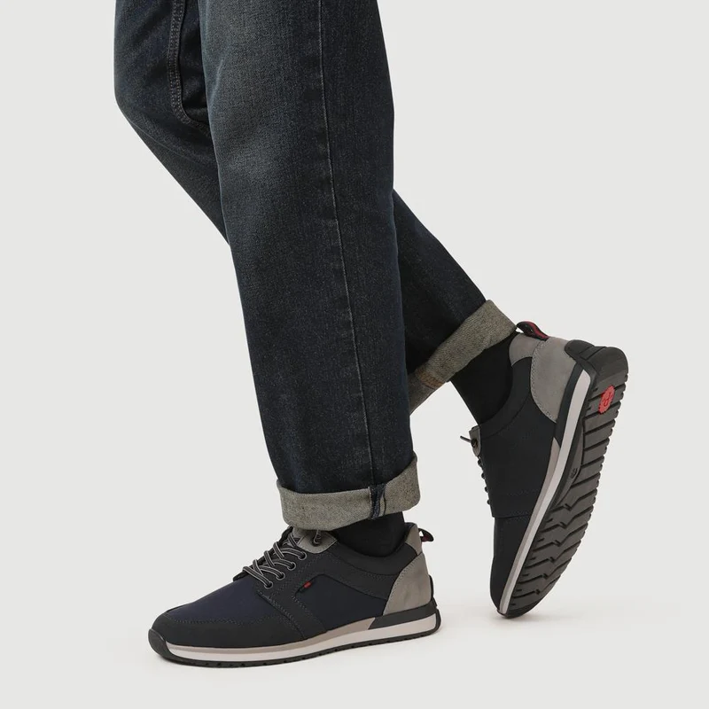 Wide Bungee-Laced Slip-On Shoes - GANG41009 / 327 570 - Navy