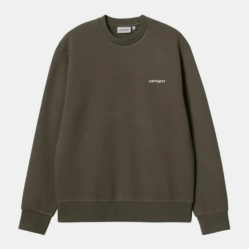 Carhartt WIP Herren-Sweatshirt mit Schriftzug-Stickerei – Zypresse