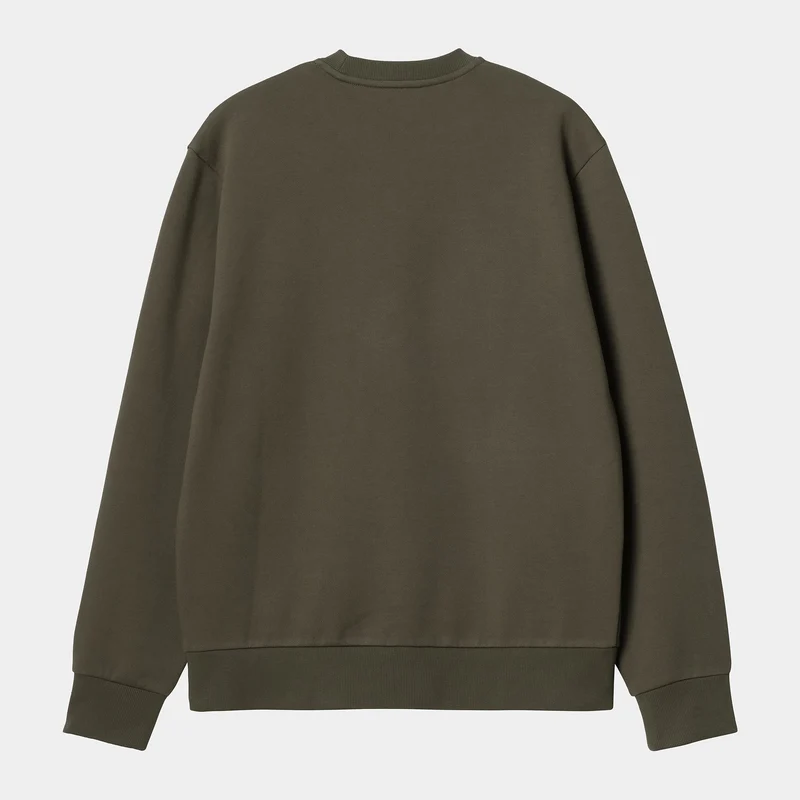 Carhartt WIP Herren-Sweatshirt mit Schriftzug-Stickerei – Zypresse