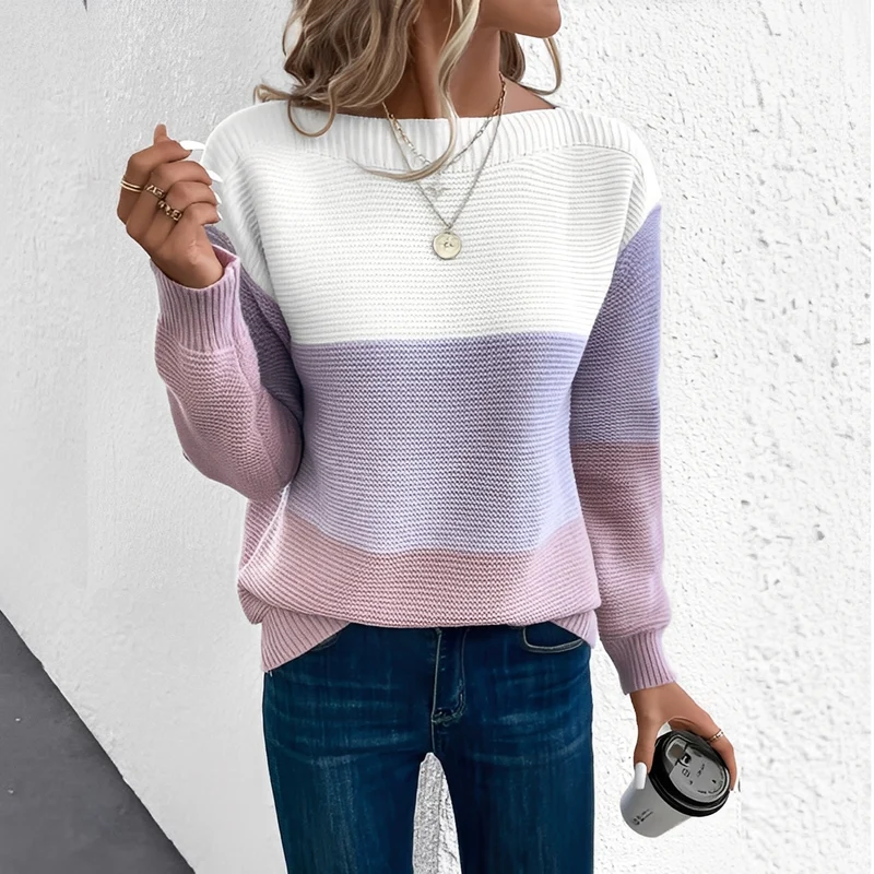 Strickpullover Damen Colorblock