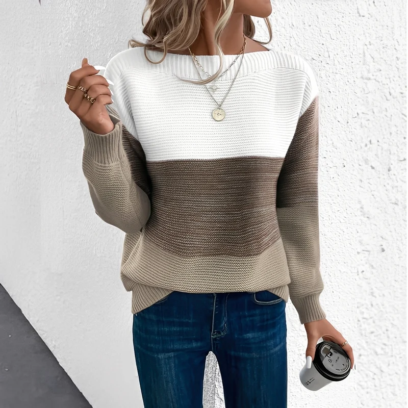 Strickpullover Damen Colorblock