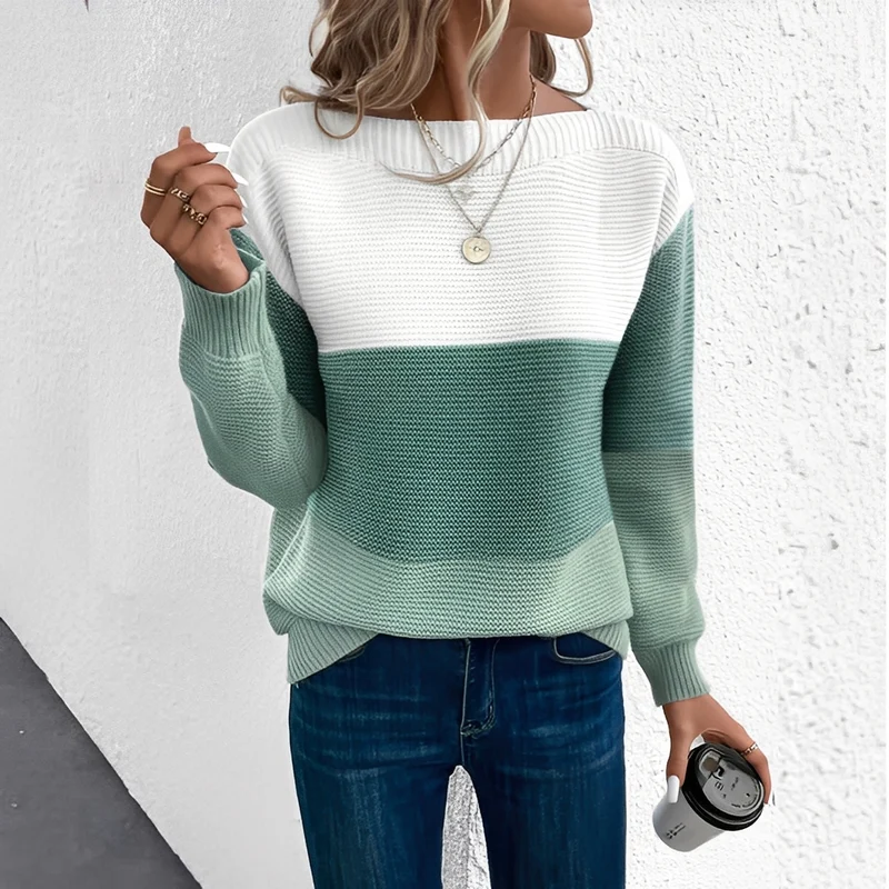 Strickpullover Damen Colorblock