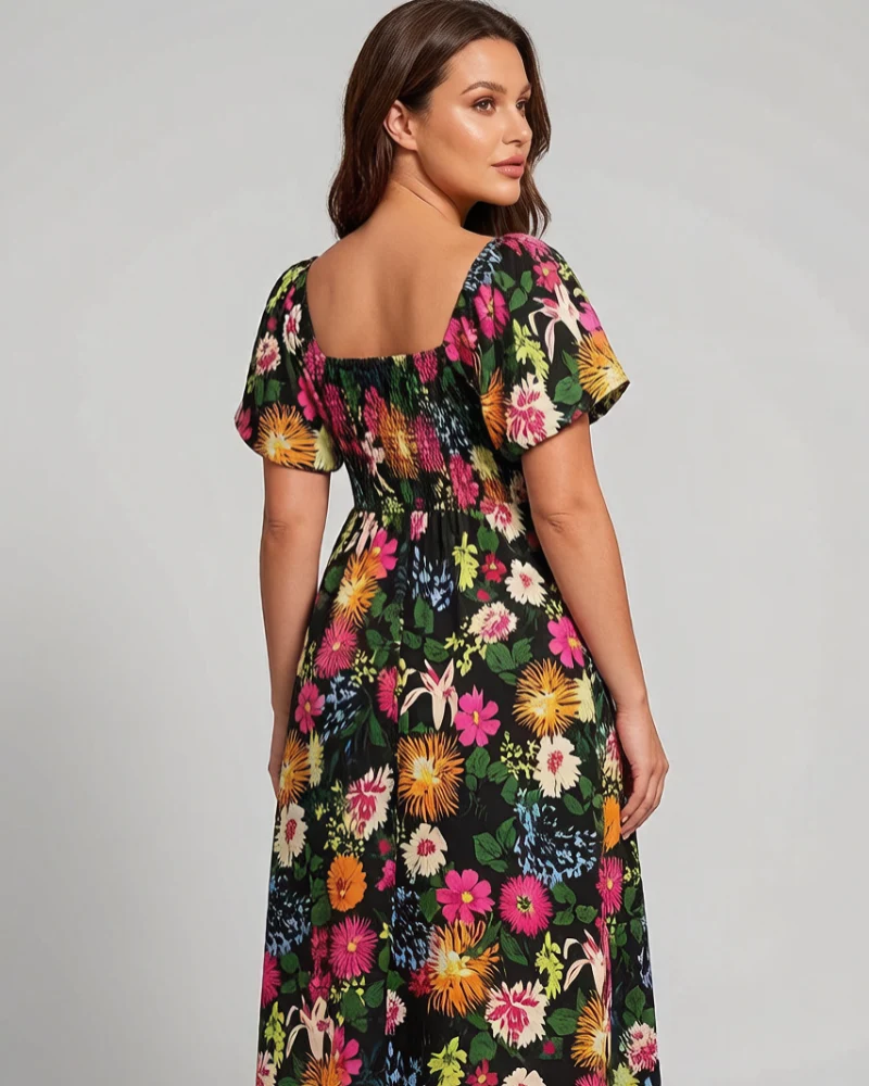 Cariella | Feminines Midi-Kleid mit flatternden Ärmeln