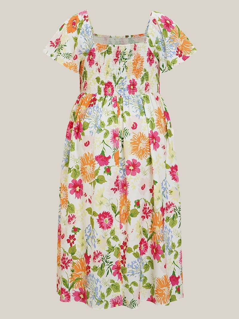 Cariella | Feminines Midi-Kleid mit flatternden Ärmeln