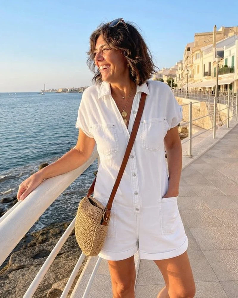 Elemia | Lässiger Jeans-Latzhose mit Knopfleiste