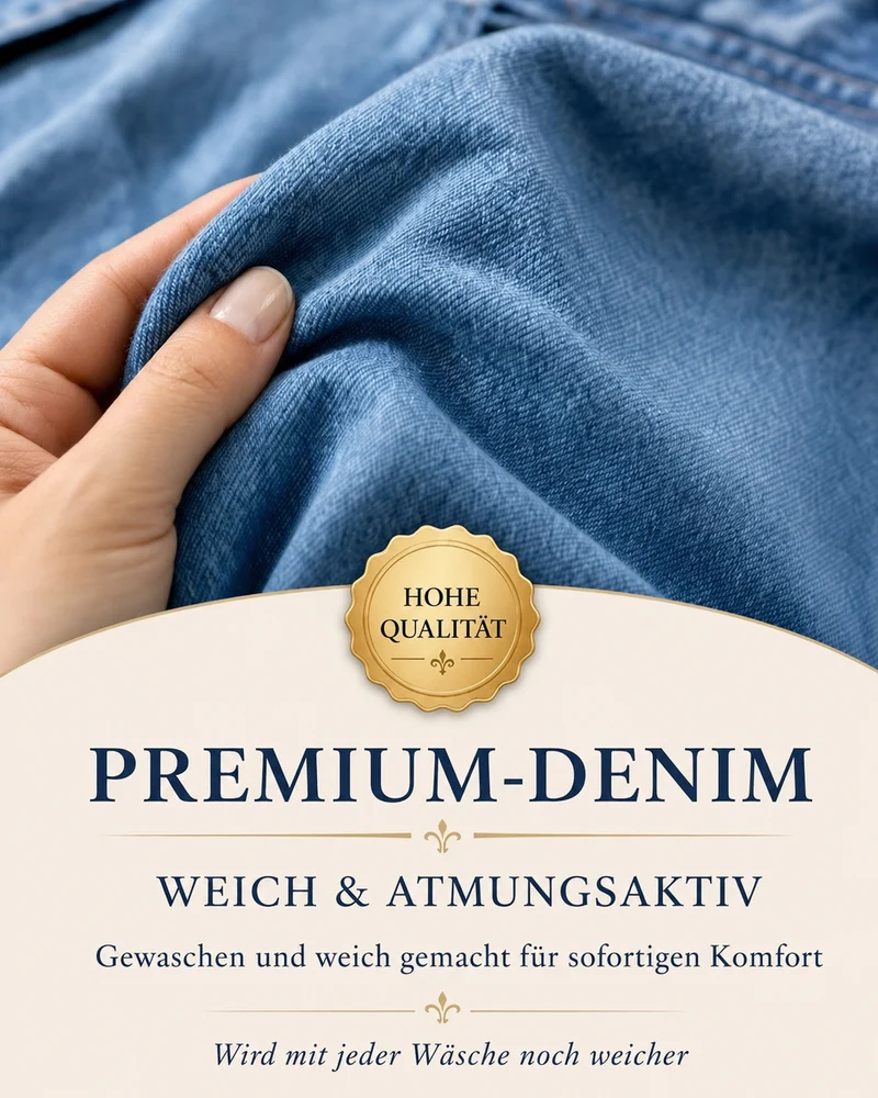 Elemia | Lässiger Jeans-Latzhose mit Knopfleiste
