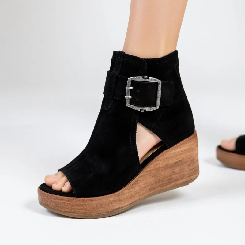 Obessa | Modische Sommer-Stiefeletten mit Keilabsatz