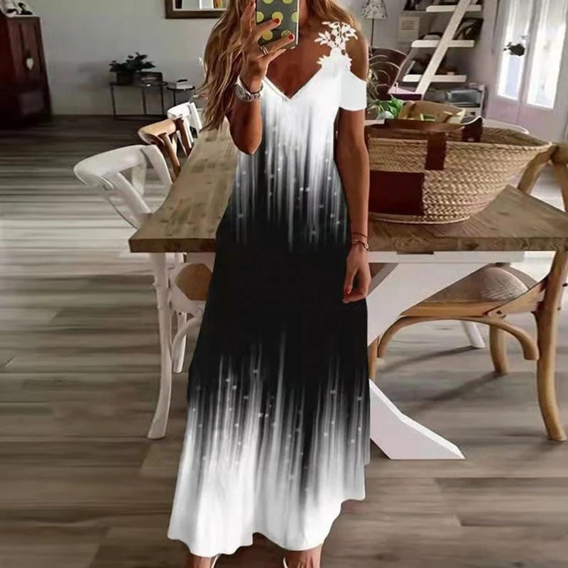 Rubucy | Elegantes Maxikleid mit Schulterfrei-Ausschnitt