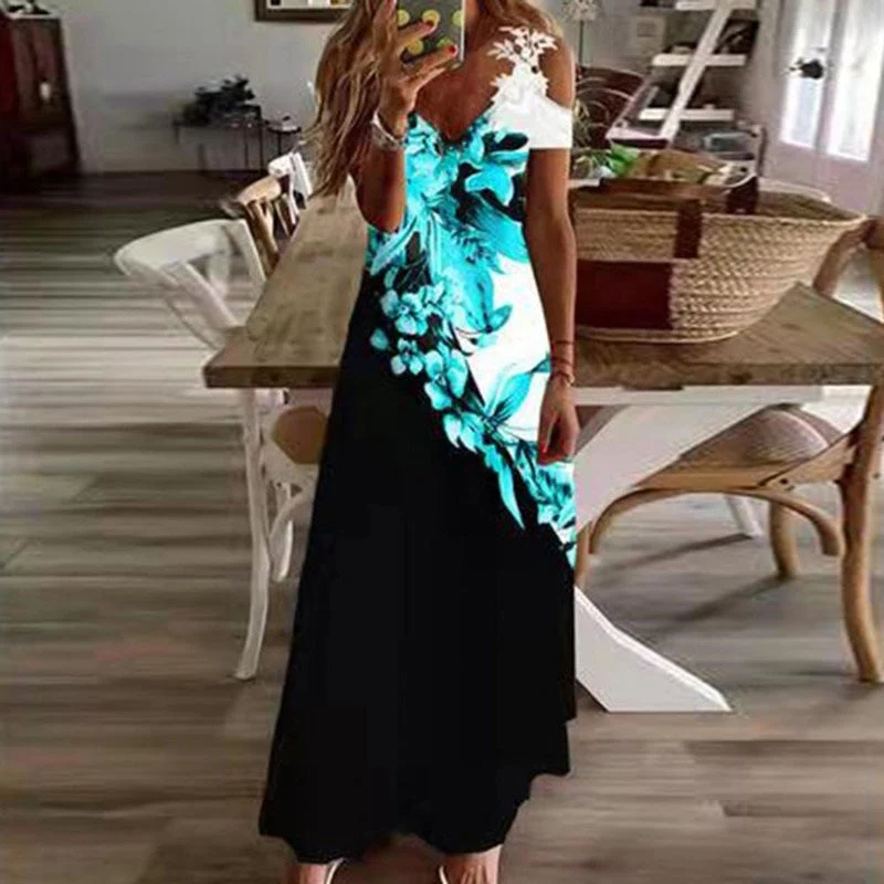 Rubucy | Elegantes Maxikleid mit Schulterfrei-Ausschnitt