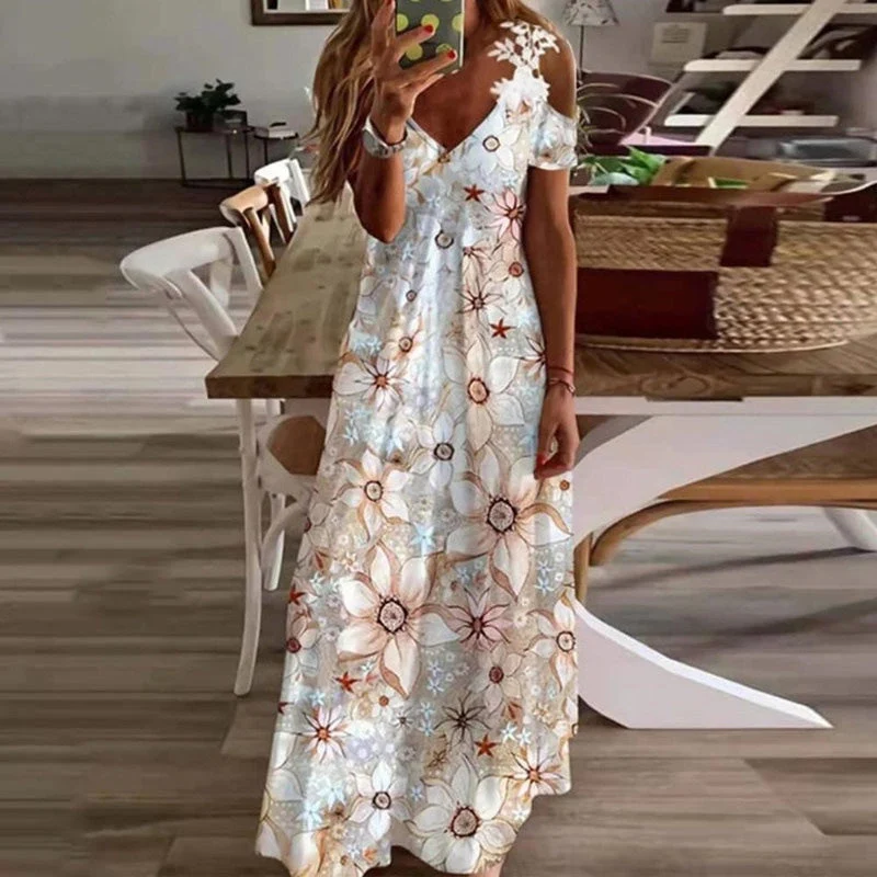 Rubucy | Elegantes Maxikleid mit Schulterfrei-Ausschnitt