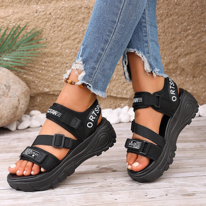 Orelian | Modische Plateau-Sandalen mit Klettverschluss