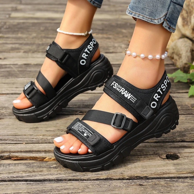 Orelian | Modische Plateau-Sandalen mit Klettverschluss