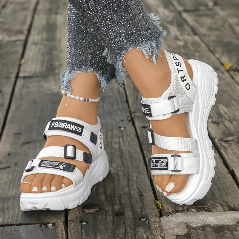 Orelian | Modische Plateau-Sandalen mit Klettverschluss