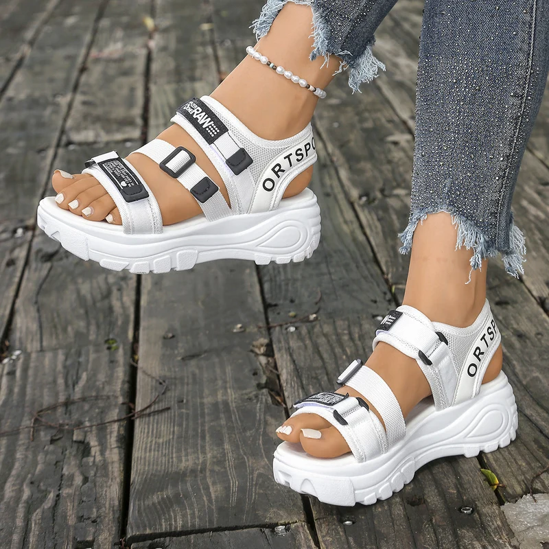 Orelian | Modische Plateau-Sandalen mit Klettverschluss
