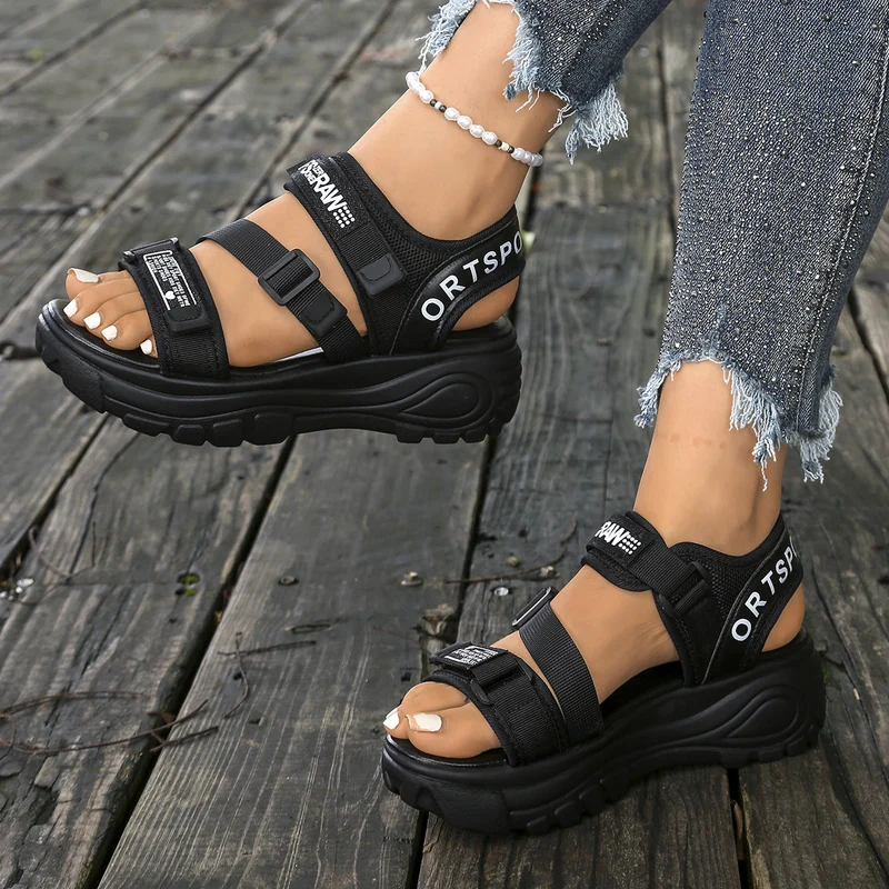 Orelian | Modische Plateau-Sandalen mit Klettverschluss
