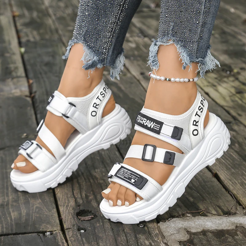 Orelian | Modische Plateau-Sandalen mit Klettverschluss