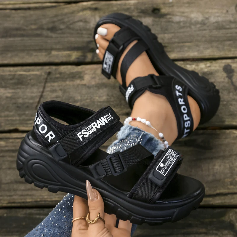Orelian | Modische Plateau-Sandalen mit Klettverschluss
