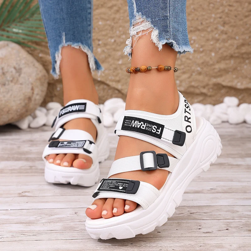 Orelian | Modische Plateau-Sandalen mit Klettverschluss