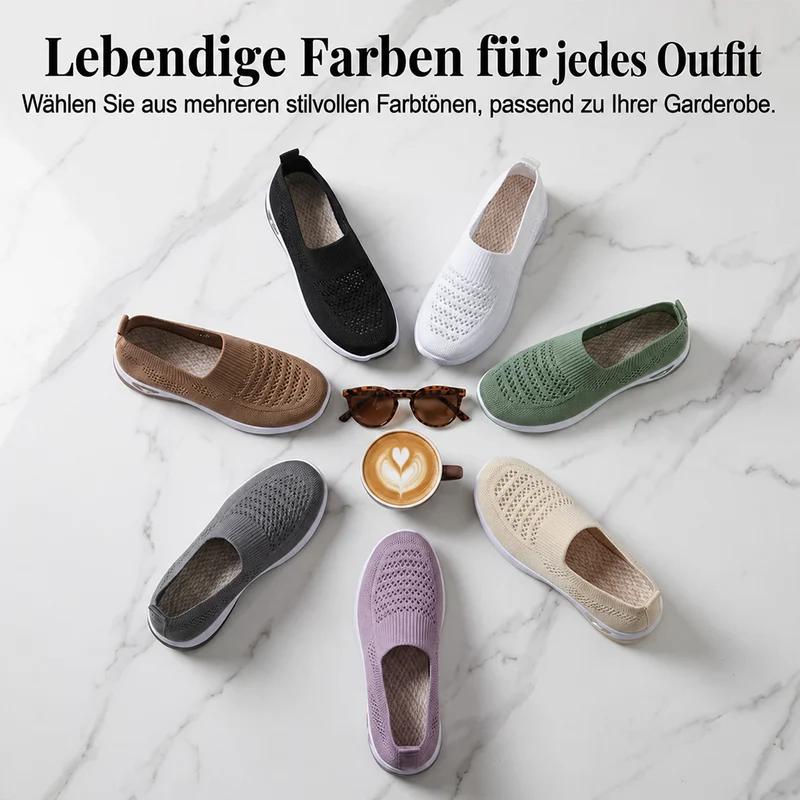 Elvessa | Bequeme Freizeit-Schuhe mit luftigem Strickmaterial