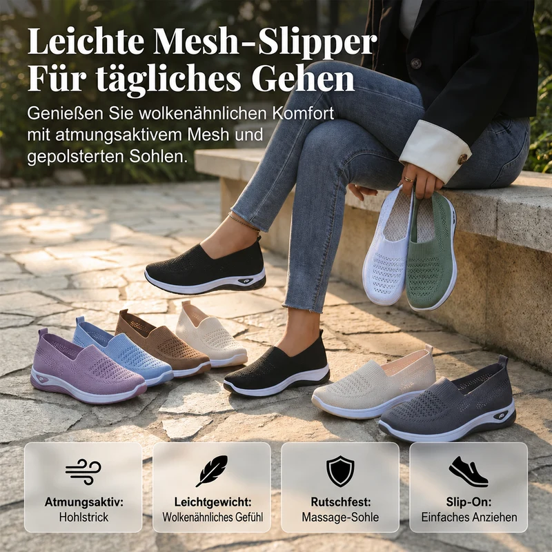 Elvessa | Bequeme Freizeit-Schuhe mit luftigem Strickmaterial