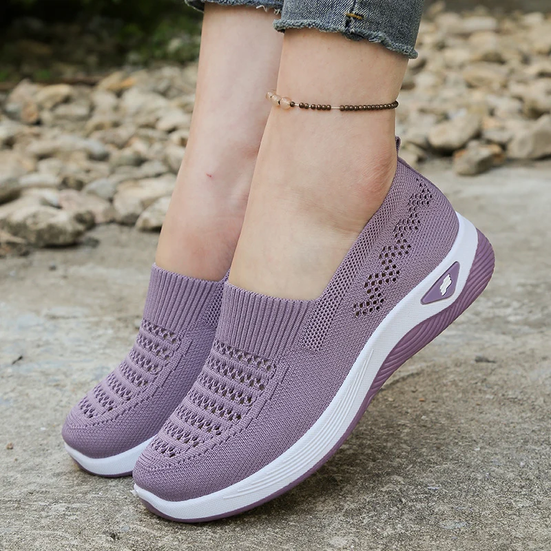 Elvessa | Bequeme Freizeit-Schuhe mit luftigem Strickmaterial