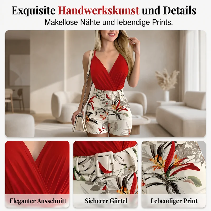Gramella | Tropisches Zweiteiler-Set mit V-Ausschnitt